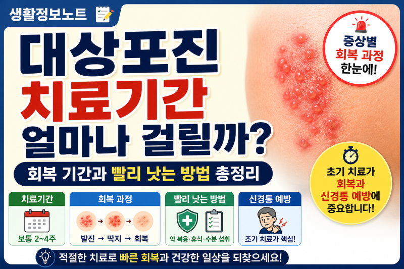 대상포진 치료기간 얼마나 걸릴까? 회복 기간과 빨리 낫는 방법 총정리