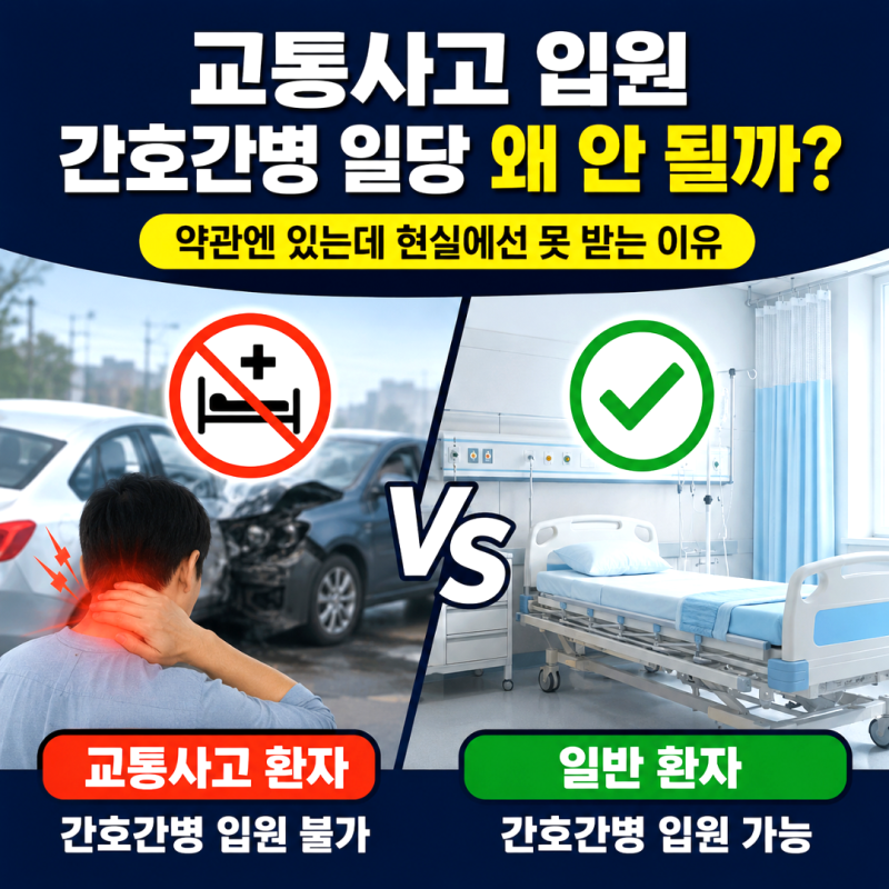 간호간병통합서비스 입원일당 교통사고 입원은 왜 못 받나