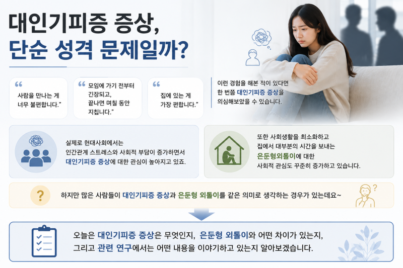 대인기피증 증상, 단순 성격 문제일까?