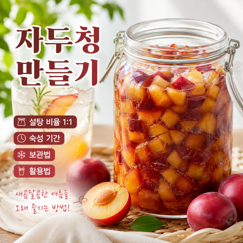 자두청 만들기 │ 설탕 비율 · 숙성 기간 · 보관법 · 활용법 총정리