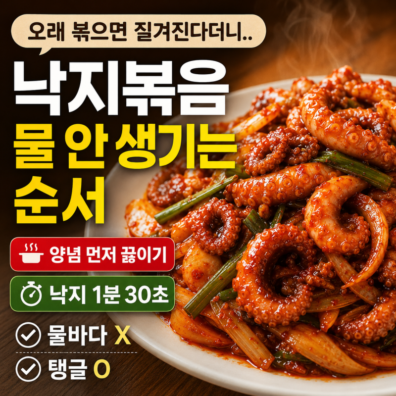 낙지볶음 레시피양념장 물 안 생기게탱글하게 볶는 순서