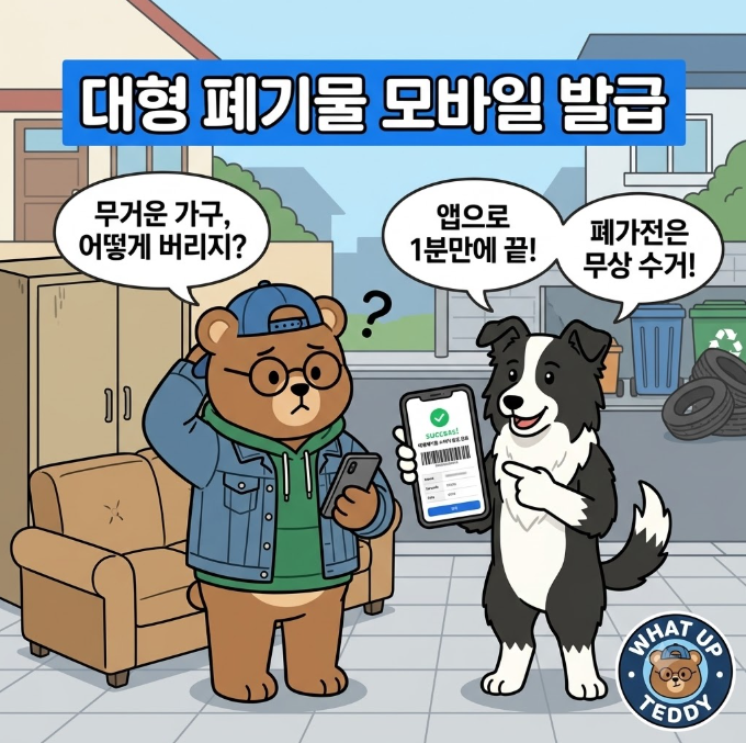 대형 폐기물 스티커 모바일 발급 및 빼기 앱 가구 버리는 비용 총정리