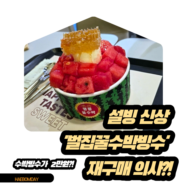 설빙 신상 '벌집꿀수박빙수' 가격 수박빙수 맛 솔직후기