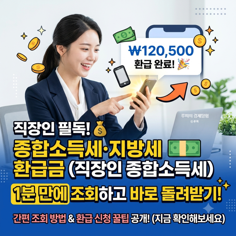 직장인 필독 종합소득세 지방세 환급금 1분 조회 돌려받는 방법