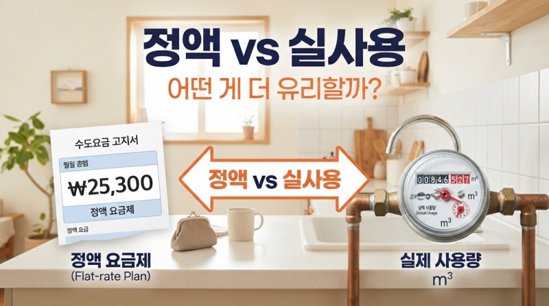 수도요금 정액과 실사용 요금, 어떤 방식이 더 유리할까요?