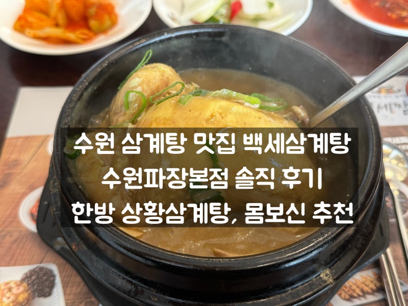 수원 삼계탕 맛집 백세삼계탕 수원파장본점 솔직 후기ㅣ한방 상황삼계탕, 몸보신 추천