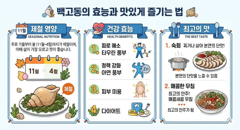 백고동 백골뱅이 효능 제철 즐기는 요리법