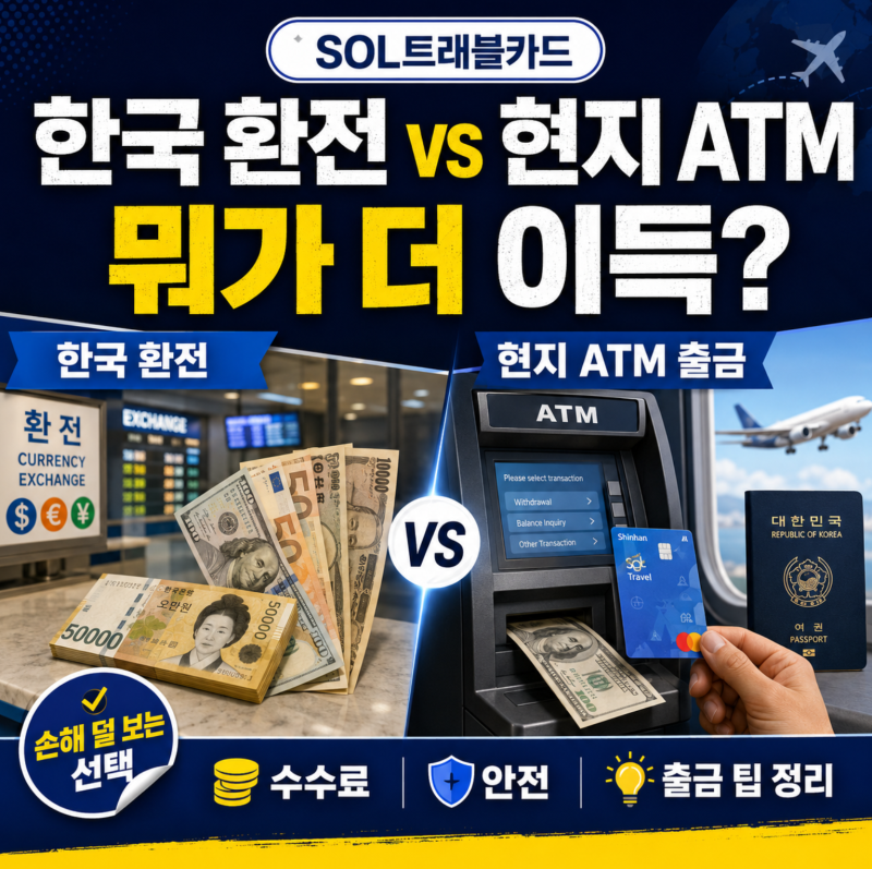 신한 SOL트래블 카드라면 한국에서 환전할까, 현지 ATM에서 뽑을까?