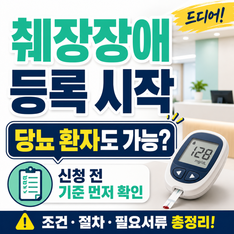 췌장장애 등록 시작, 당뇨 환자도 신청 가능할까? 조건·절차·필요서류 총정리