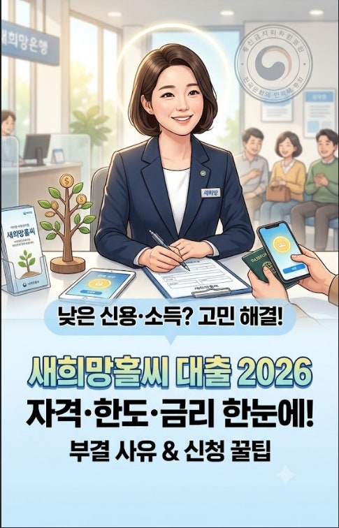새희망홀씨 대출 자격 조건과 한도 금리 부결 사유 총정리 (2026년 최신)