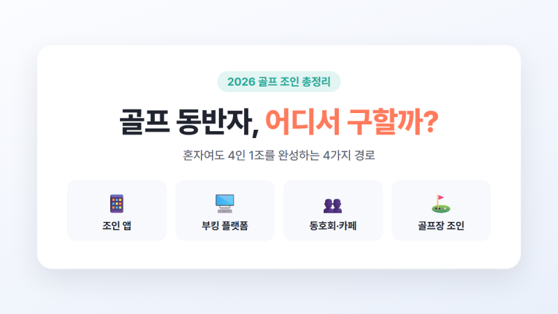 골프조인동호회 총정리 - 조인 앱부터 노쇼·선입금 주의점까지