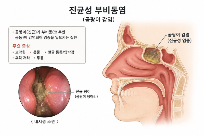 "냄새 나는 콧물과 얼굴 통증, 계속되는 한쪽 코막힘, 축농증인 줄 알았는데 곰팡이 감염이었....