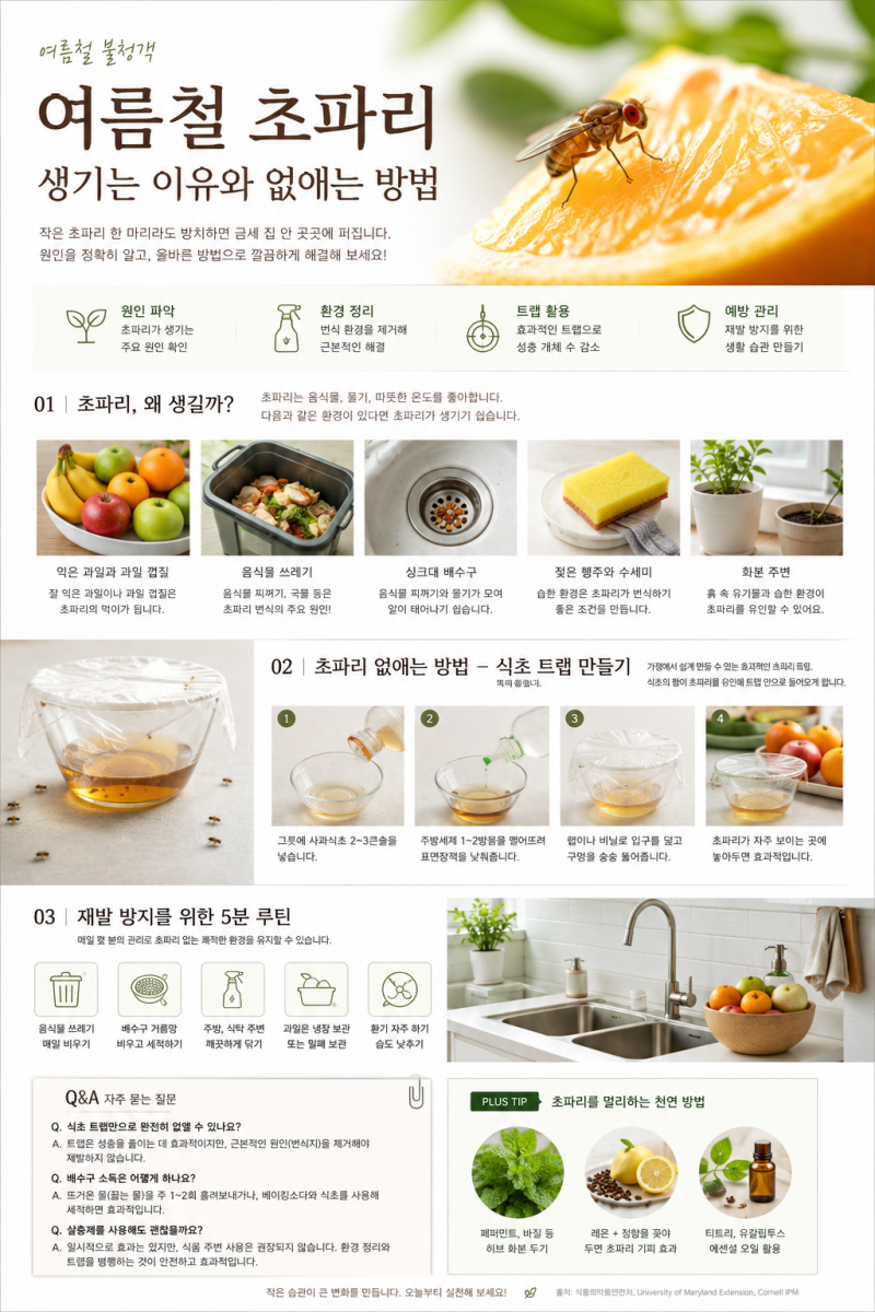 여름철 초파리 생기는 이유와 없애는 방법