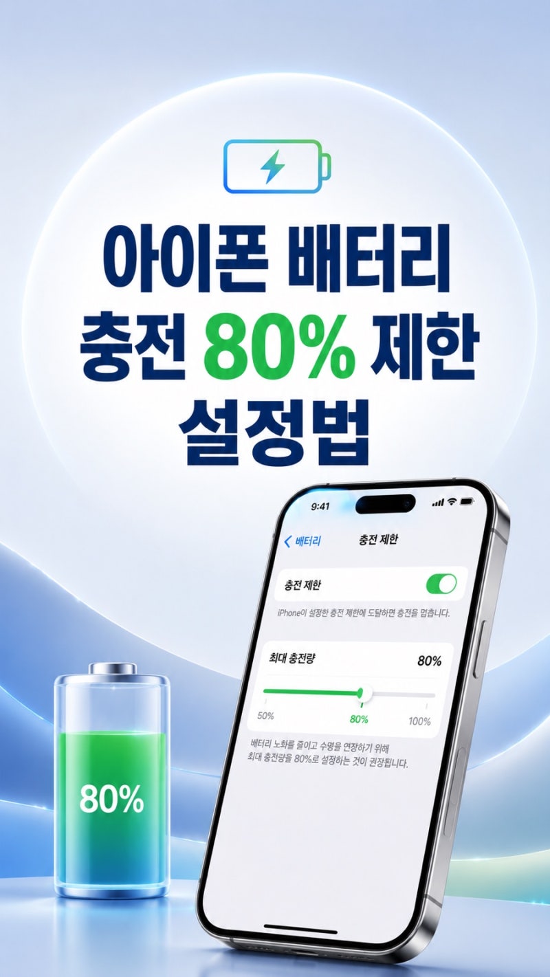 아이폰 배터리 충전 80% 제한 설정법