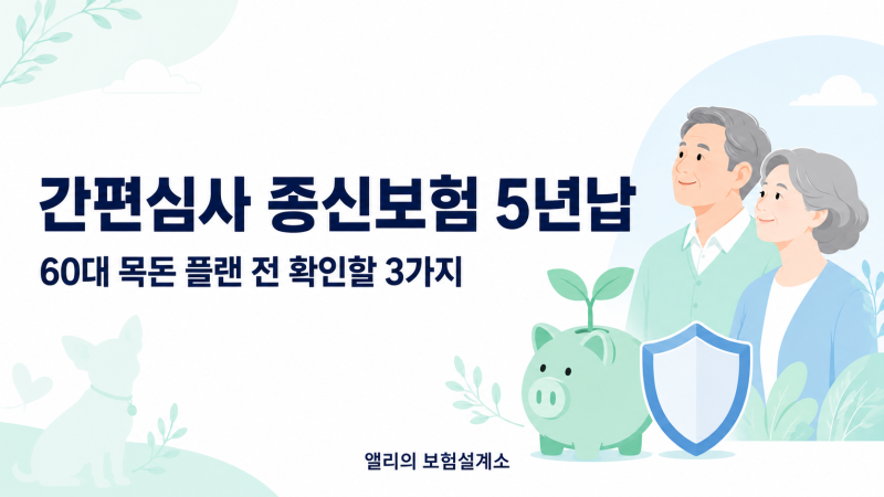 60대 간편심사 종신보험 5년납, 목돈 플랜 전 확인할 3가지_단기납 종신보험_한화생명