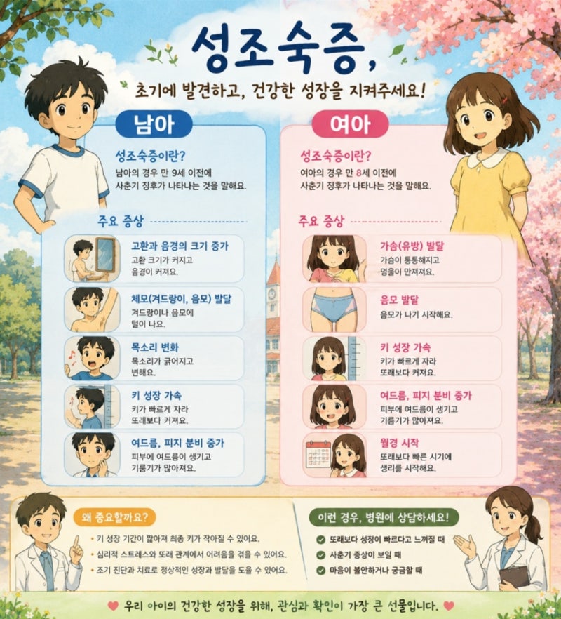 부산 성조숙증검사 언제 받는 것이 가장 좋을까? 검사시기, 증상, 비용, 검사방법