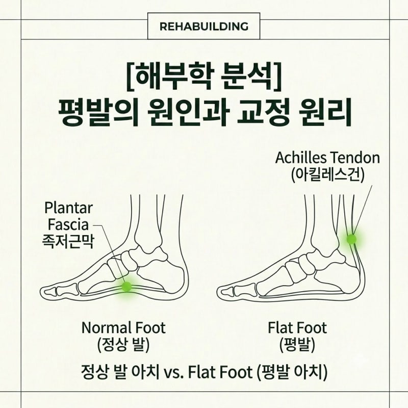 평발 교정, 무너진 발 아치 원인과 후경골근·발 내재근 강화 운동 3가지