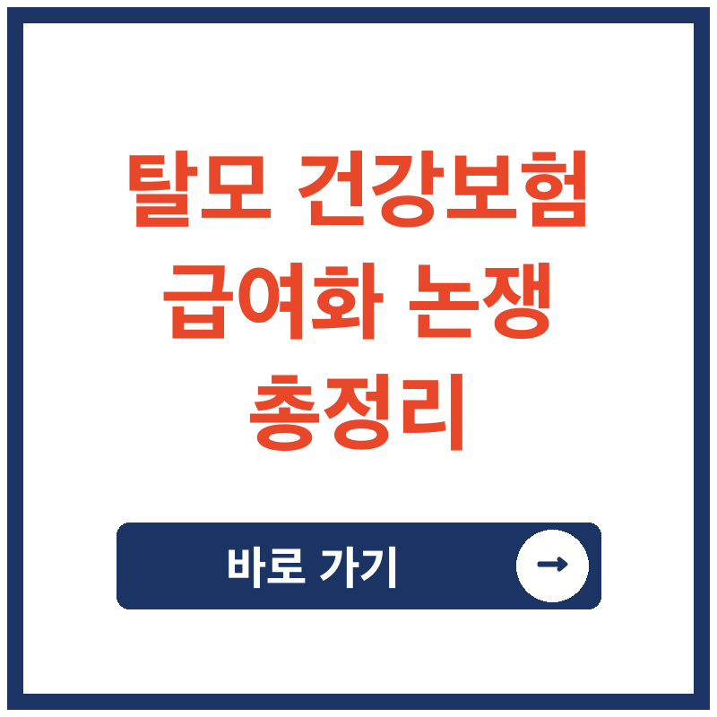 탈모 건강보험 급여화 논쟁 총정리 5대 쟁점