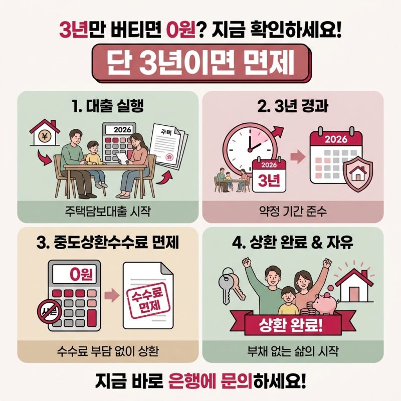 수수료 부담 완화, 금융 소비자가 알아야 할 주택담보대출 중도상환수수료 면제 기준