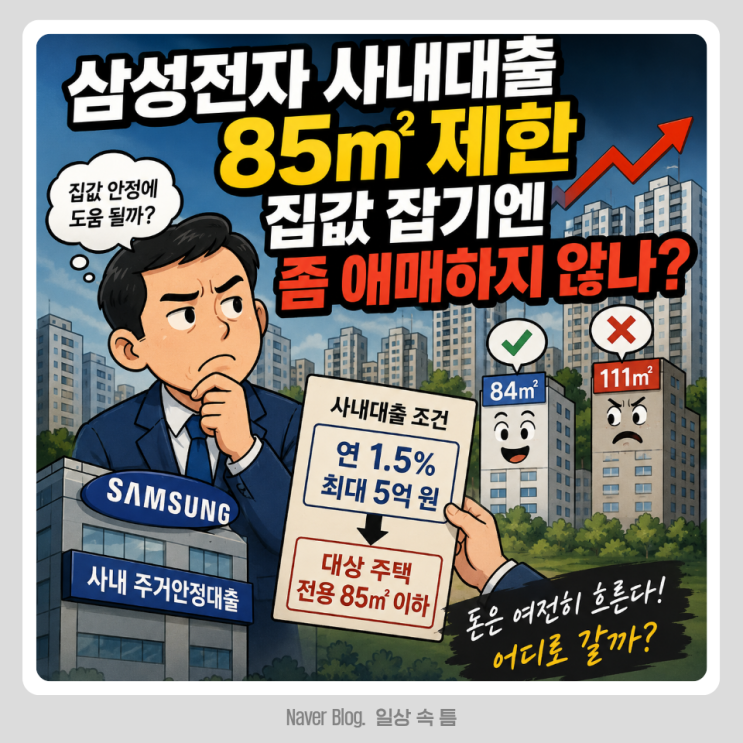 삼성전자 <b>사내대출</b> 85 제한, 정부 집값 안정 기조에 도움 될까?