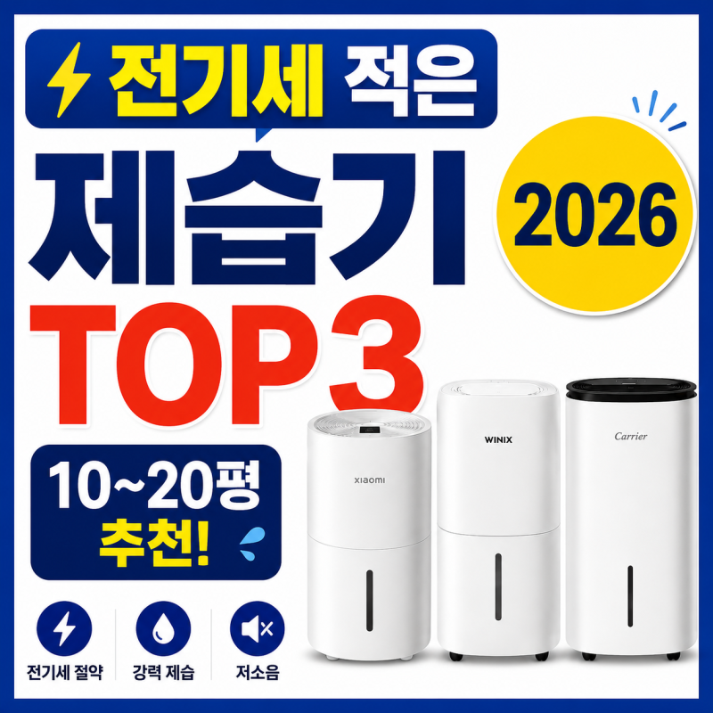 10~20평 제습기 추천 TOP3 (2026) 전기세 적고 가성비 좋은 제품 비교