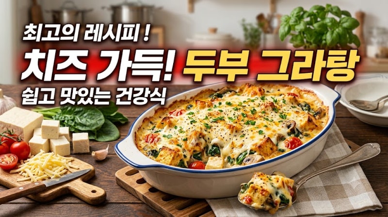 [두부 그라탕 레시피] 다이어트·식단 관리 치트키! 겉바속촉 고소한 두부 그라탕 황금레시피