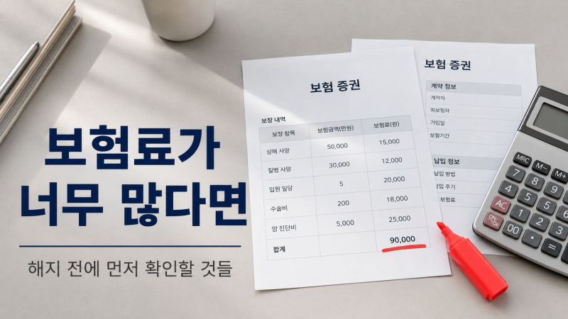 보험료가 예산을 초과할 때 먼저 확인할 것들