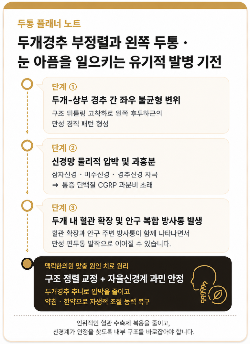 왼쪽 두통 눈 통증 동반될 때 트립탄 내성 생기는 이유와 한방 원인 치료