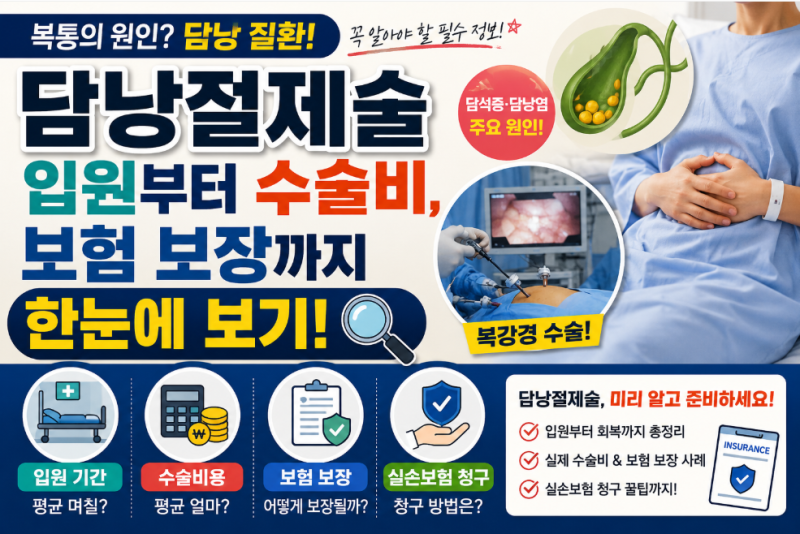 [현실 치료비&보장] 복강경 담낭절제술, 수술비는 얼마나 들까? 보험금 청구 꿀팁까지 총정리....
