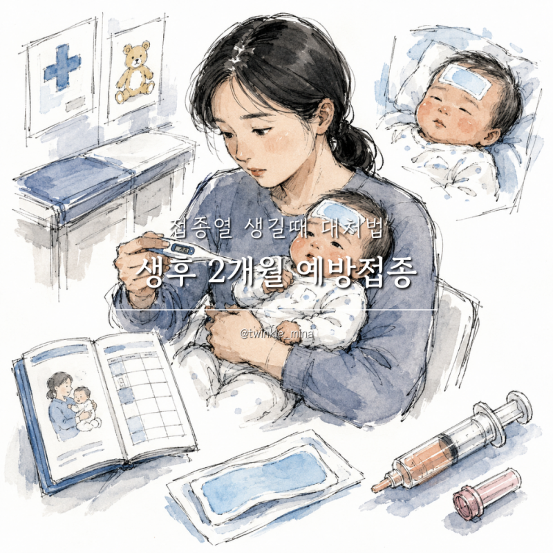 생후 2개월 예방접종 리스트 신생아 접종열 대처법