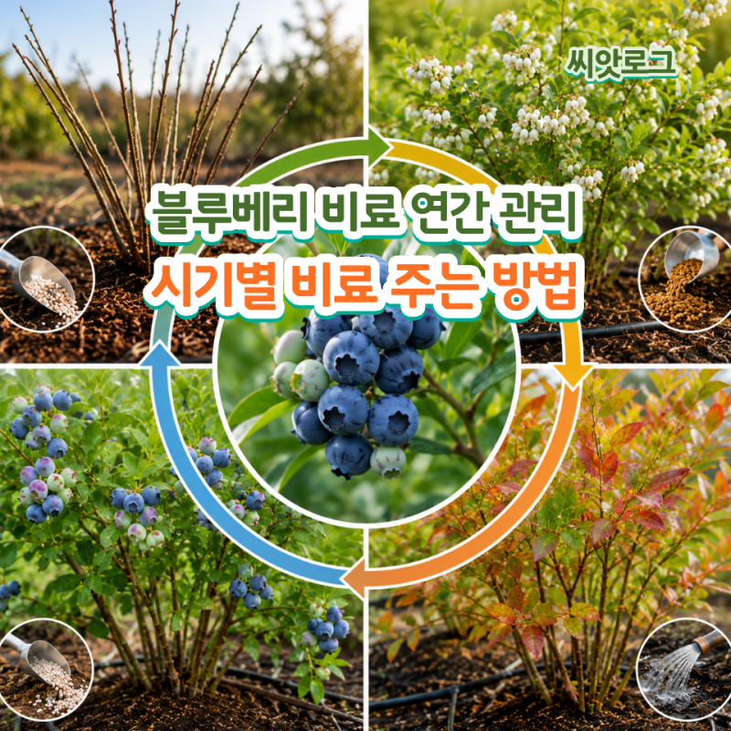블루베리 비료 1년 관리, 성목 기준 시기별 비료 주는 방법