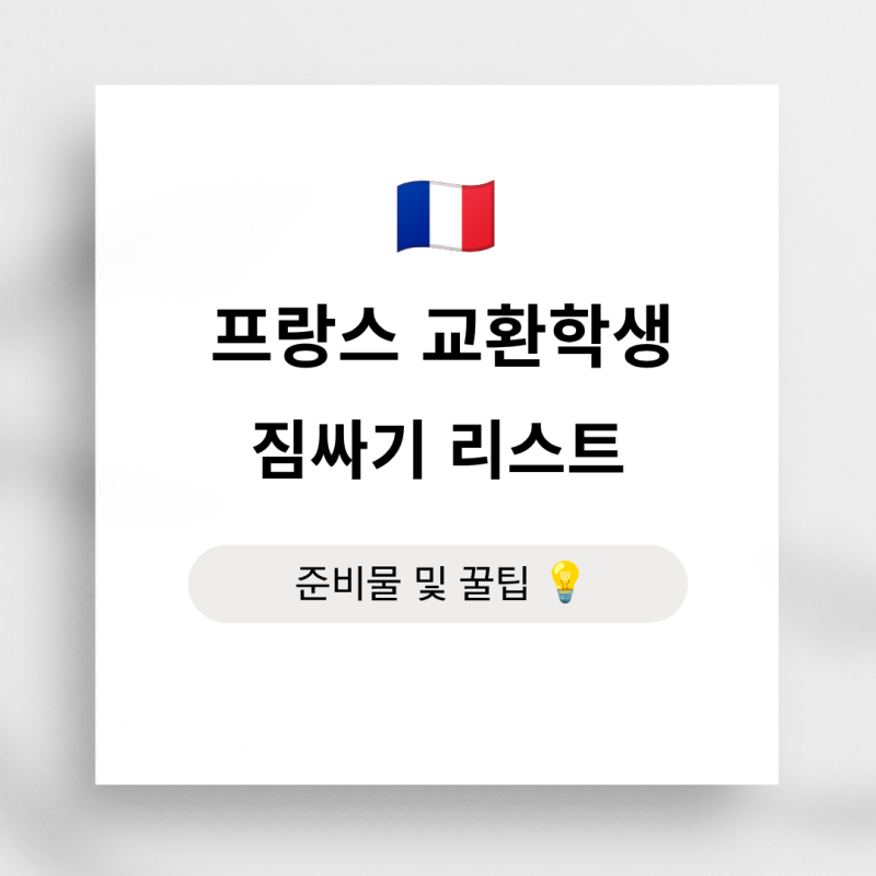 프랑스 교환학생 준비물 총정리 및 꿀팁｜안 챙기면 후회하는 필수템