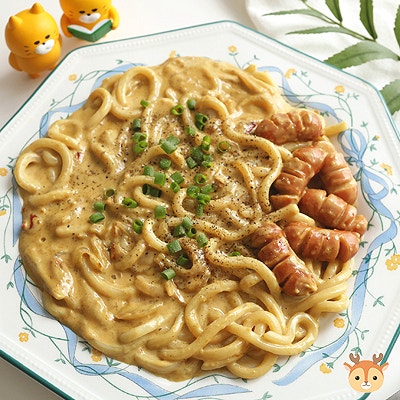 간단하고 맛있는 한그릇요리 크림카레우동 만들기 고체카레요리