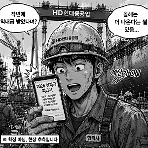 현대중공업 2026 성과금 찌라시 떴다…협력사 올해도 역대급 가능할까?