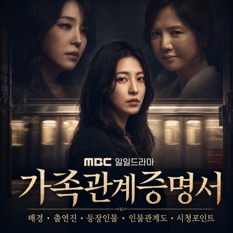 MBC 일일드라마 〈가족관계증명서〉 정보 총정리｜배경·출연진·등장인물·인물관계도·시청....