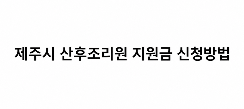 제주시 산후조리원 지원금 신청하기 (+필요서류, 직접신청한 후기)
