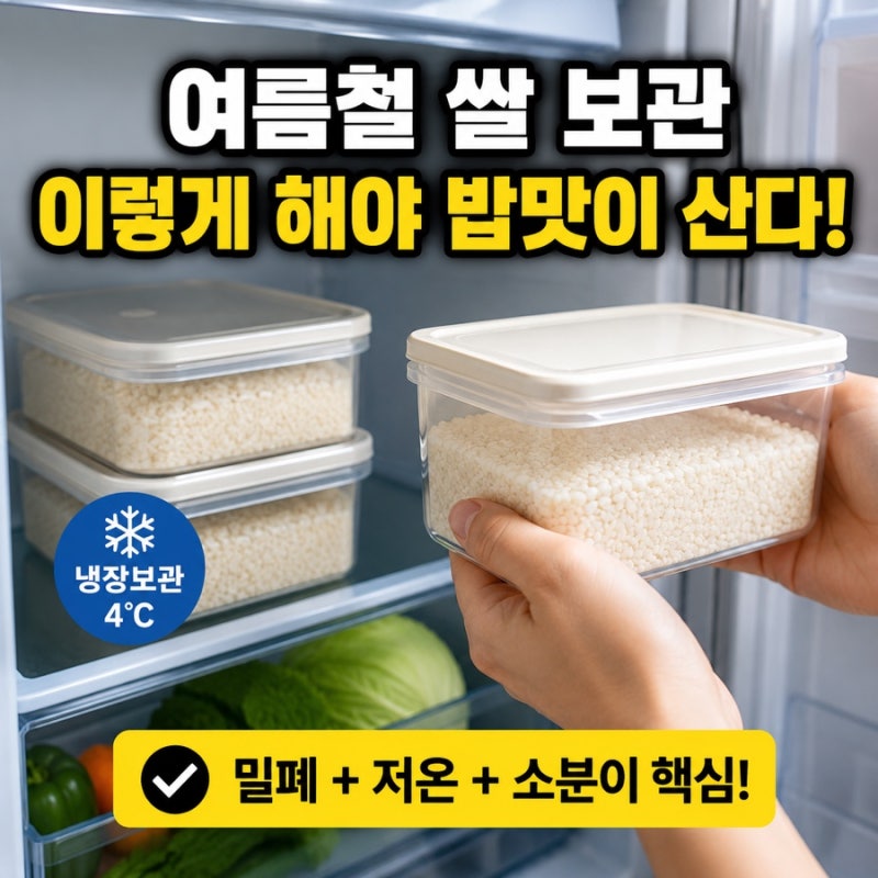 여름철 쌀 보관 방법 냉장고에 그냥 넣어도 될까요?