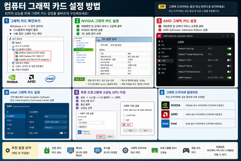 윈도우 그래픽 카드 성능 최적화 설정 쉽게 따라하기