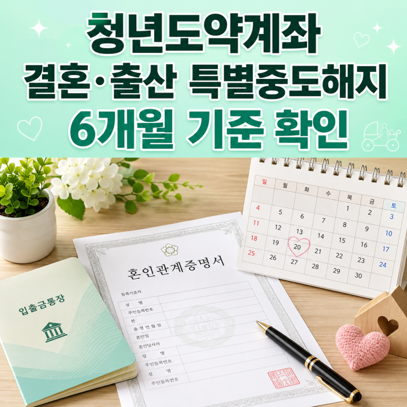 청년도약계좌 특별중도해지,결혼·출산 6개월 기준부터 확인하세요