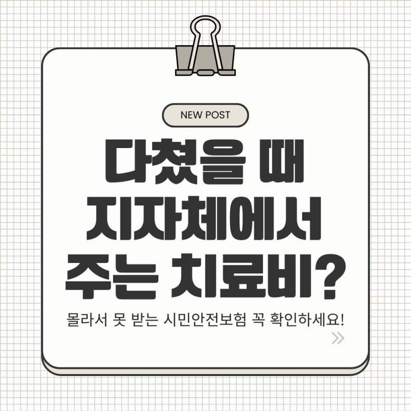 다치면 지자체에서 치료비를? 서울시·자치구 '안전보험' 중복 청구 방법