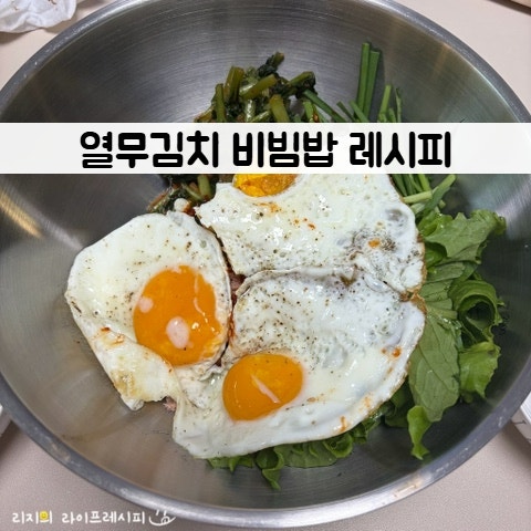 열무김치 활용 요리 추천 다이어트 비빔밥 레시피 참치야채비빔밥 양념장 강민경 참치열무....