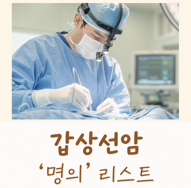 갑상선 갑상선암 수술 명의 리스트 순위 서울 부산 병원 세브란스
