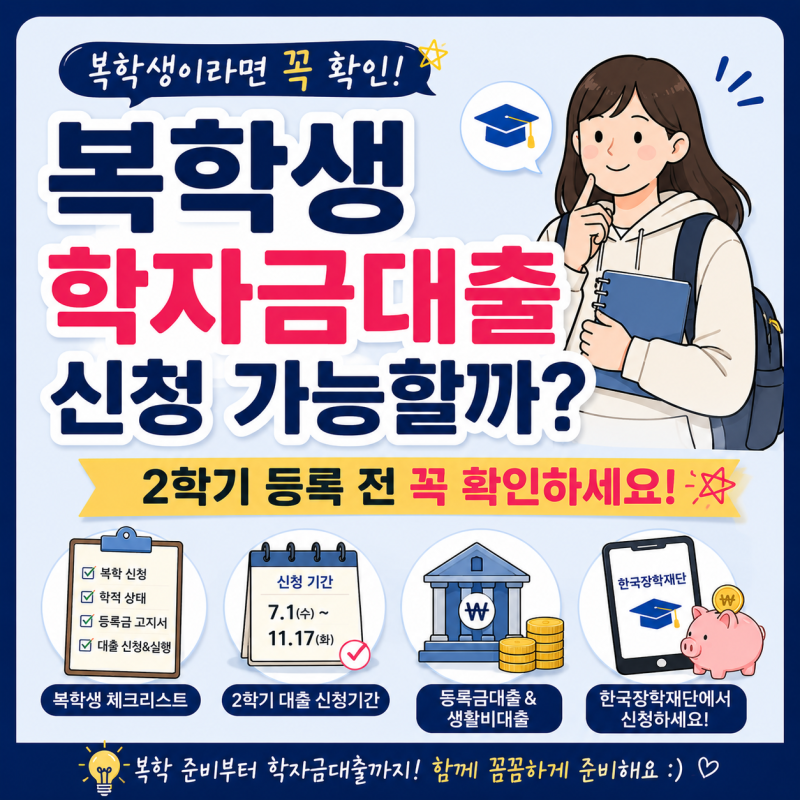복학생 학자금대출 신청 가능할까? 2학기 등록 전 꼭 확인하세요