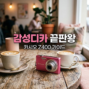 카시오 엑슬림 z400 빈티지 디카 가이드 작례와 SD카드 충전기