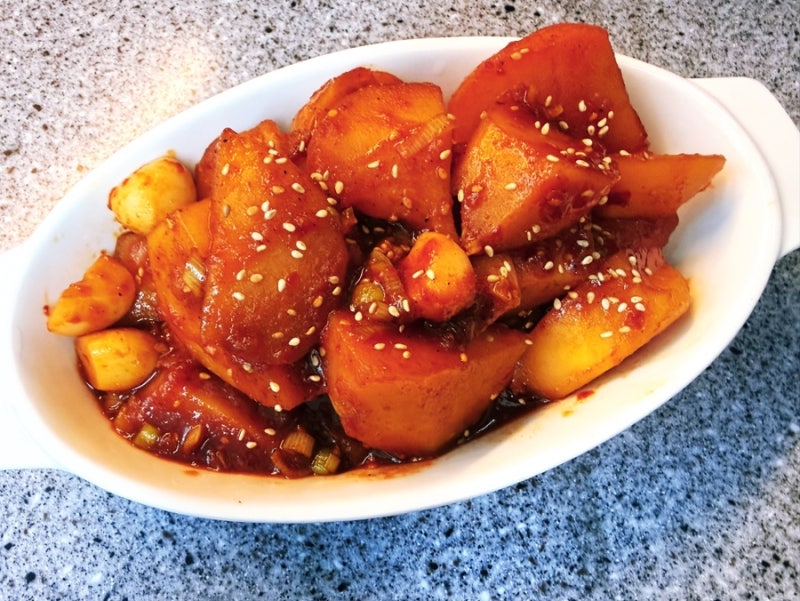 ️매운 감자 통마늘 조림