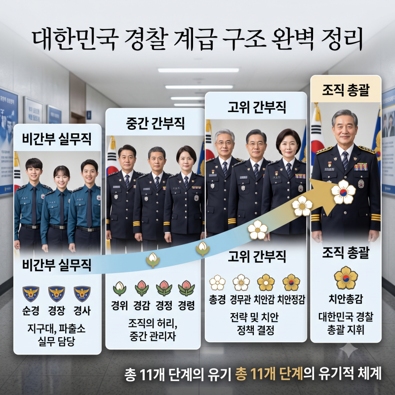 경감 급수 몇급? 평균 급여 나이 | 경찰 계급 순서 총정리 (+ 군대비교)