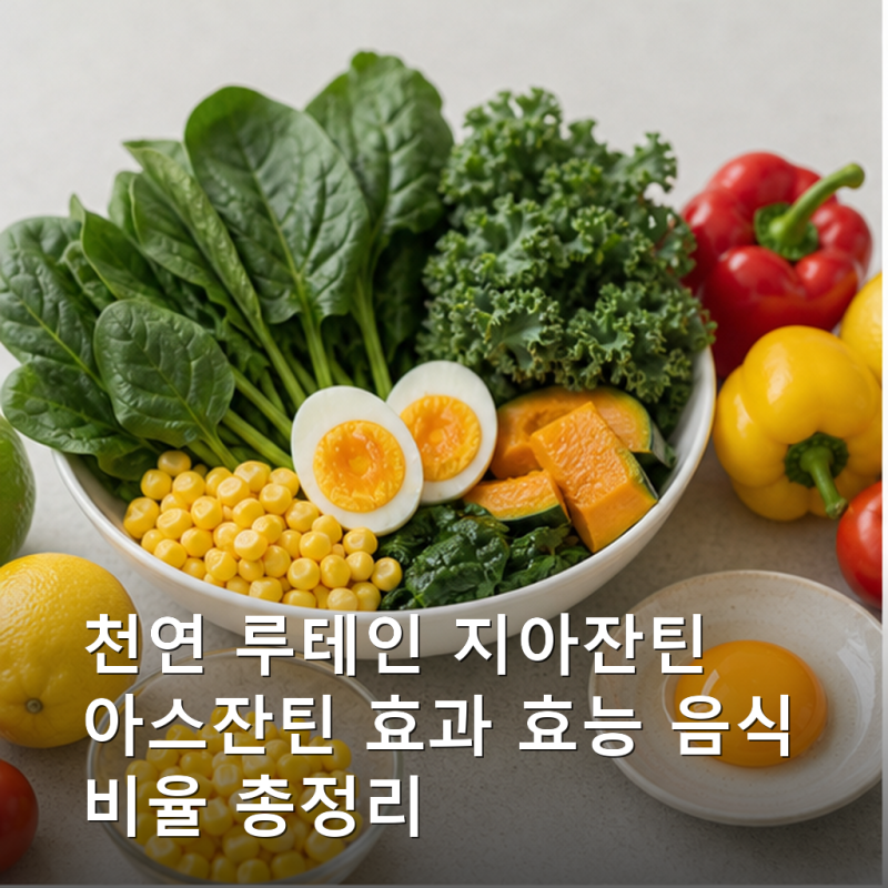 천연 루테인 지아잔틴 아스잔틴 효과 효능 음식 비율 총정리