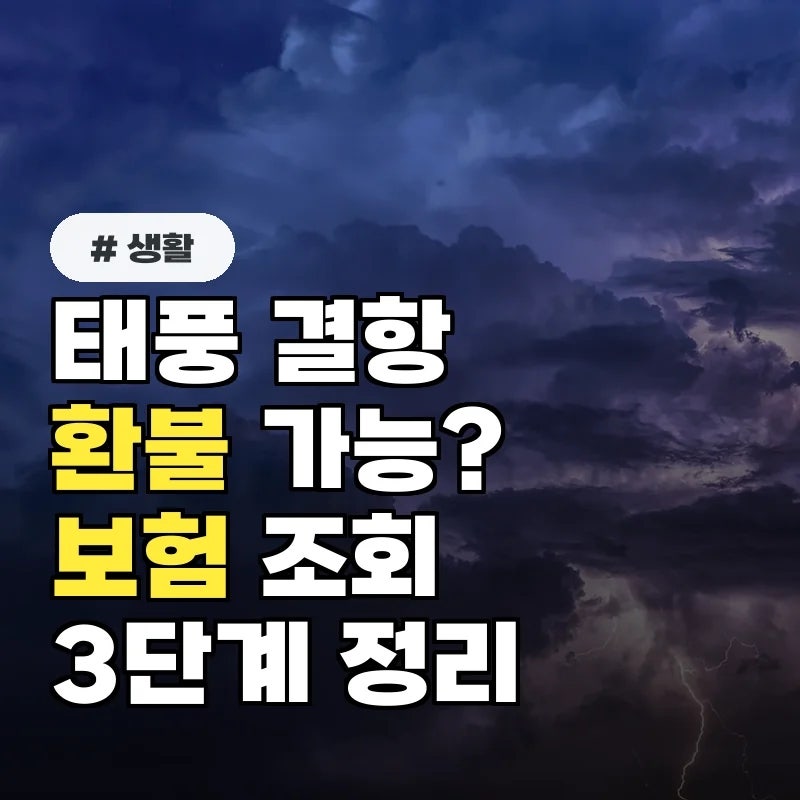 태풍 결항 후 항공권 환불보험 조회 방법 3단계