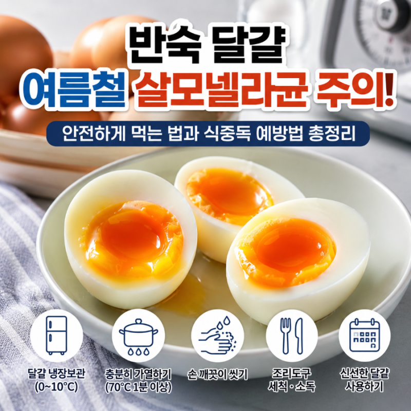 반숙 달걀 여름철 살모넬라균 주의! 안전하게 먹는 법과 식중독 예방법 총정리