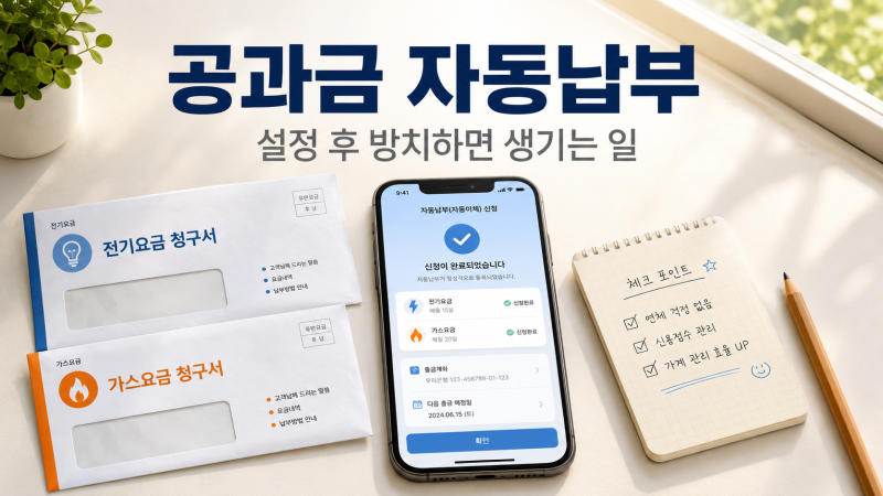 공과금 자동납부 관리 방법, 한 번 설정하면 놓치는 것들